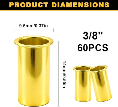 Siptenk 60PCS Brass Compression Tube Inserts for OD 3/8", Insert Tube Support Compression Sleeve Fitting, Sleeve Ferrules for Oil Water Air Pipe in Kuwait