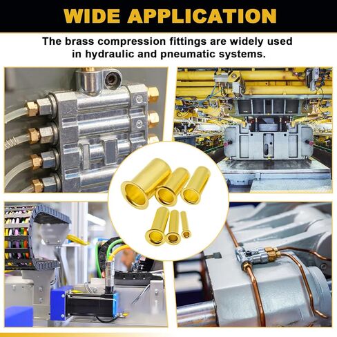 Siptenk 60PCS Brass Compression Tube Inserts for OD 3/8", Insert Tube Support Compression Sleeve Fitting, Sleeve Ferrules for Oil Water Air Pipe in Kuwait