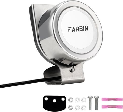 FARBIN قرن قارب من الفولاذ المقاوم للصدأ، قرن مائي بحري للسفن 12 فولت أبواق دراجة نارية عالية الصوت مع قاعدة قاعدة للقوارب الشراعية واليخوت وما إلى ذلك. (قرن واحد من الفولاذ المقاوم للصدأ جديد) in Saudi Arabia