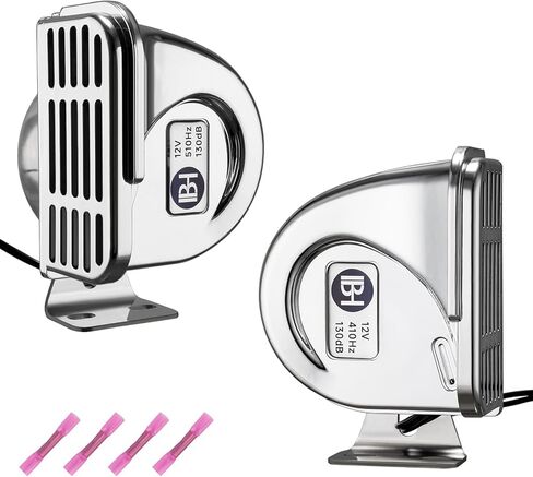 Marine Boat Horn Low Tone Marine Horn for Boats 12V 125dB Loud Waterproof Car Horns with Stainless Steel Base Bracket for Motorcycle Sailboats Yacht Truck（single low tone） in Kuwait