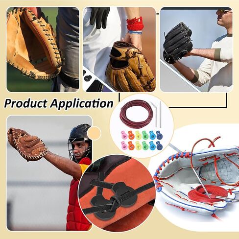 WADORN 5.47 Yards Baseball Glove Lace Kit, Mitt Lace Repair Kit Include Needles Leather Laces 6 Colors Locks Perfect Quick Repair Baseball Glove Repair Lacing Kits for Catchers Gloves Replacing in Saudi Arabia