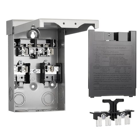30 Amp Fused AC Disconnect Box, 120/240VAC Pull-Out Switch NEMA 3R Outdoor Metal Box for Mini Split, Air Conditioning and Home & Light Commercial HVAC Systems, UL Listed, Fuse NOT Included in Saudi Arabia