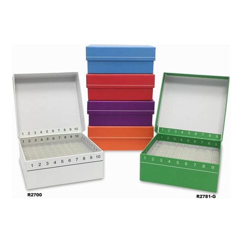 MTC Bio R2781-A Cardboard Freezer Box with Attached Hinged Lid, 81-Place, Assorted Colors, Pack of 5 in Saudi Arabia