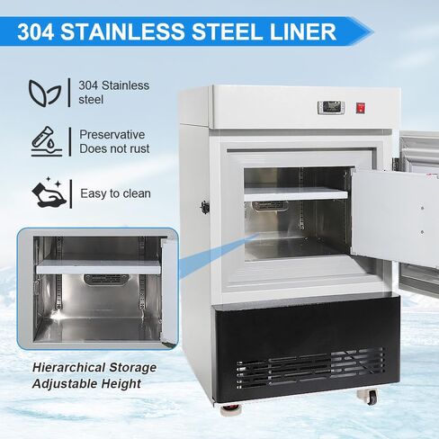 -86°C Ultra Low Temp Freezer 30L (1.06 cu ft), Lab Freezer with Digital Display & Alarm, High-Efficiency Cooling(Biotech/Pharma/Sample Storage) in Saudi Arabia