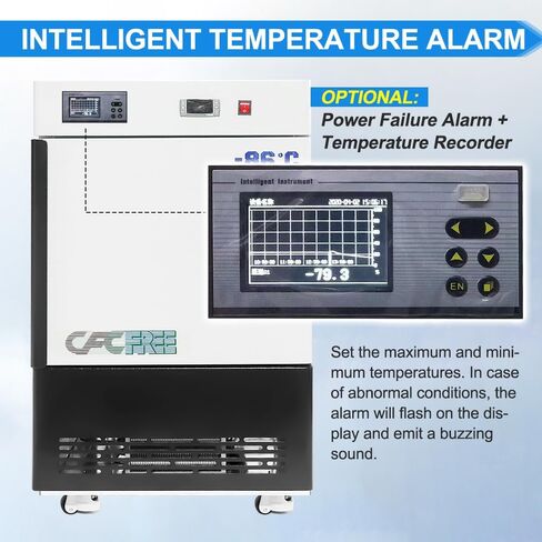 -86°C Ultra Low Temp Freezer 30L (1.06 cu ft), Lab Freezer with Digital Display & Alarm, High-Efficiency Cooling(Biotech/Pharma/Sample Storage) in Saudi Arabia