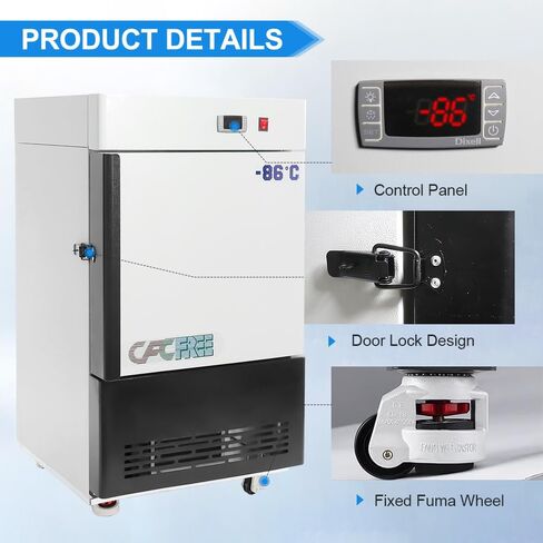 -86°C Ultra Low Temp Freezer 30L (1.06 cu ft), Lab Freezer with Digital Display & Alarm, High-Efficiency Cooling(Biotech/Pharma/Sample Storage) in Saudi Arabia
