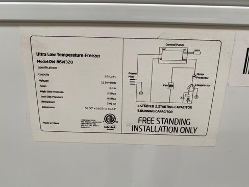 Commercial Lab Vaccine Ultra Freezer, 9.5 cu. ft.-86°C 86w320 ETL in Kuwait