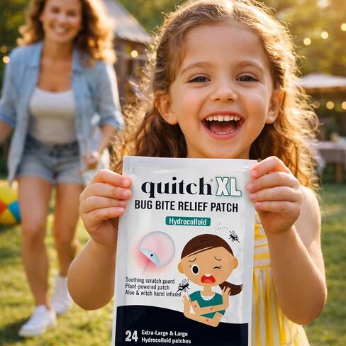 رقعة تخفيف حكة البعوض من Quitch XL للأطفال، رقعة لدغة الحشرات، أساسيات السفر الصيفية، بديل كريم مضاد للحكة للبعوض، أساسيات المخيم الصيفي لتخفيف الحكة، أساسيات التخييم in Kuwait