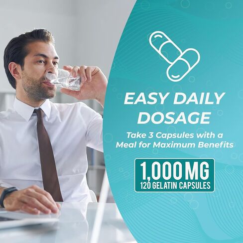 Citicoline 1000 mg (CDP Choline) Capsules – 120 Count – CDP Choline Supplement for Brain, Focus & Memory Support – Nootropic Choline Supplement – Non-GMO, ISO-Certified in Kuwait