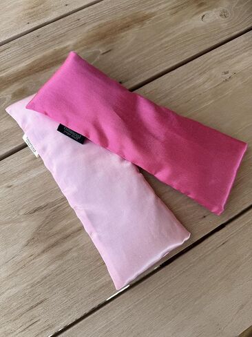 Weighted Lavender Eye Pillow for Yoga, Travel – Sateen Cotton Cover, Flax Seed Filling, Natural Lavender, Hot & Cold Use in Saudi Arabia