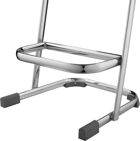 Pemberly Row 24" Modern Plastic Z-Stool with Backrest, Black Finish, Ergonomic Blow Molded Seat, Chrome-Plated Steel Frame, U-Shaped Sled Base, Stackable Design for Art Studios or Science Labs in Saudi Arabia