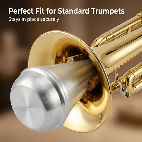 كتم صوت البوق، كاتم صوت بوق ألومنيوم خفيف الوزن ممتاز لممارسة المنزل الهادئ - تصميم متخصص للمعيشة في الشقة - مثالي للمبتدئين والطلاب واللاعبين المحترفين in Kuwait