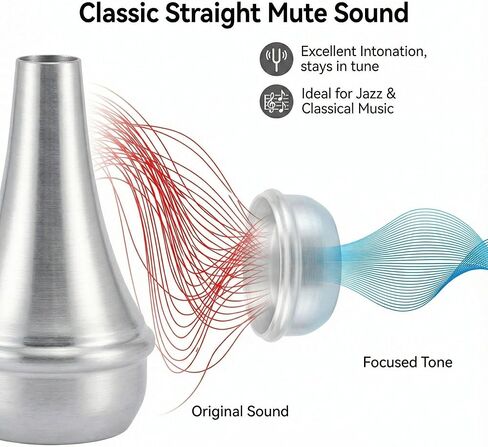 كتم صوت البوق، كاتم صوت بوق ألومنيوم خفيف الوزن ممتاز لممارسة المنزل الهادئ - تصميم متخصص للمعيشة في الشقة - مثالي للمبتدئين والطلاب واللاعبين المحترفين in Kuwait