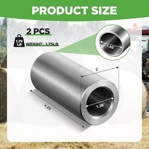 LEIFIDE 2 Pcs Bale Spear Weld on Sleeves - 4.25" Length x 1.96" OD - Fits 1.65-1.8 Inch C2 Hay Bale Spear - High Strength Steel - Easy Welding in Saudi Arabia