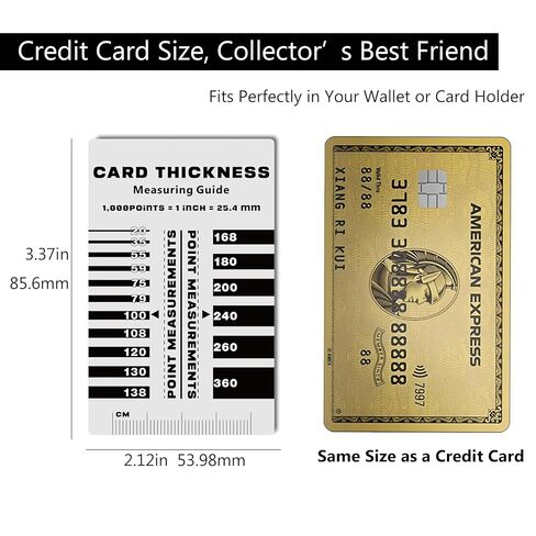 أداة قياس سمك البطاقة الرياضية - قطعتان من مقياس نقطة البطاقة و2 قطعة قماش تنظيف فاخرة من الألياف الدقيقة لقياس سمك بطاقة التداول بدقة، أداة تحديد حجم اللودر العلوي in Kuwait