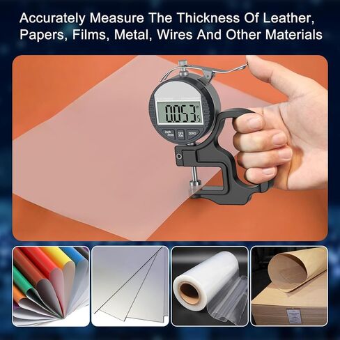 مقياس سمك رقمي 0-12.7 مم/0.5 بوصة | 0.01 مم/0.0005 بوصة، مقياس سمك ميكرومتر إلكتروني دقيق مع شاشة LCD، مناسب لقياس سمك الورق/الأفلام/الجلود/السلك - أسود in Kuwait