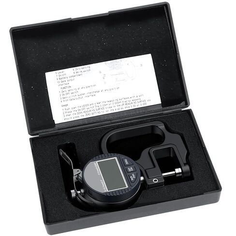 مقياس سمك رقمي 0-12.7 مم/0.5 بوصة | 0.01 مم/0.0005 بوصة، مقياس سمك ميكرومتر إلكتروني دقيق مع شاشة LCD، مناسب لقياس سمك الورق/الأفلام/الجلود/السلك - أسود in Kuwait