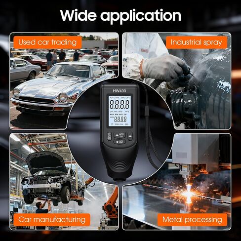 Paint Thickness Gauge, Digital Coating Thickness Gauge Meter for Cars, for Measurement of Metals Plastics Ceramics Glass Water in Kuwait