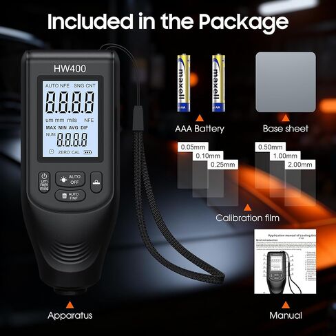 Paint Thickness Gauge, Digital Coating Thickness Gauge Meter for Cars, for Measurement of Metals Plastics Ceramics Glass Water in Kuwait