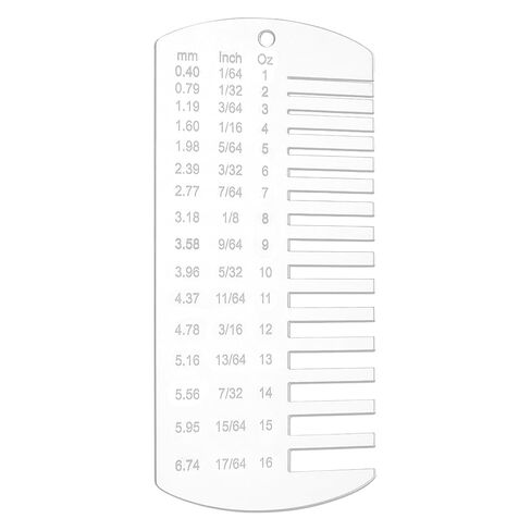 مقياس سمك جلد الأكريليك من بينكريت، أداة فحص الحجم، مقياس سمك لحام حجم سلك اللوحة المعدنية أو تزيين سلسلة المفاتيح (5.9 × 2.9 بوصة) in Kuwait
