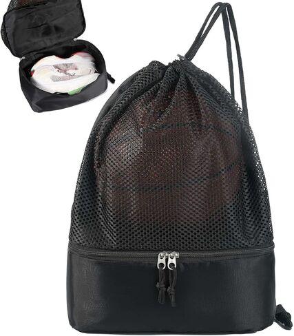 حقيبة كرة السلة مع سحاب حجرة الأحذية، شبكة الرباط المحمولة، حقيبة كرة قدم واحدة، خفيفة الوزن ومسامية، معدات رياضية متعددة، حقيبة كتف تناسب الكرة الطائرة، كرة القدم، معدات السباحة in Kuwait