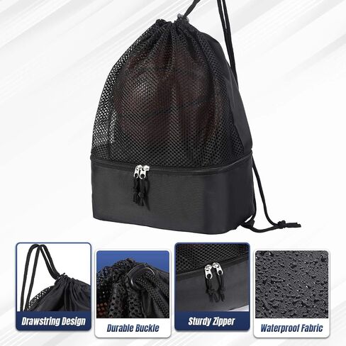 حقيبة كرة السلة مع سحاب حجرة الأحذية، شبكة الرباط المحمولة، حقيبة كرة قدم واحدة، خفيفة الوزن ومسامية، معدات رياضية متعددة، حقيبة كتف تناسب الكرة الطائرة، كرة القدم، معدات السباحة in Kuwait
