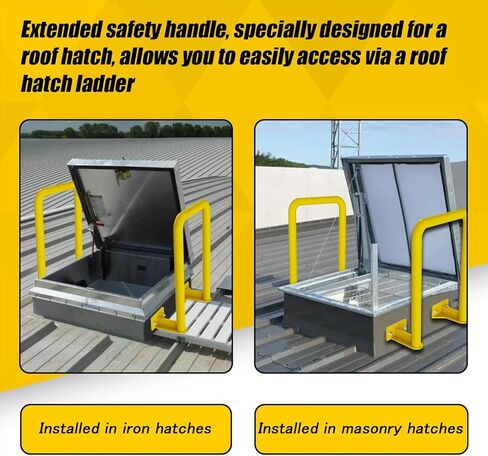 Safety Extension Handle for Roof Access Hatch Door, Rugged, Ensures Secure Grip, Keeps People Safe, with Mounting Screws, 2 Pcs in Kuwait