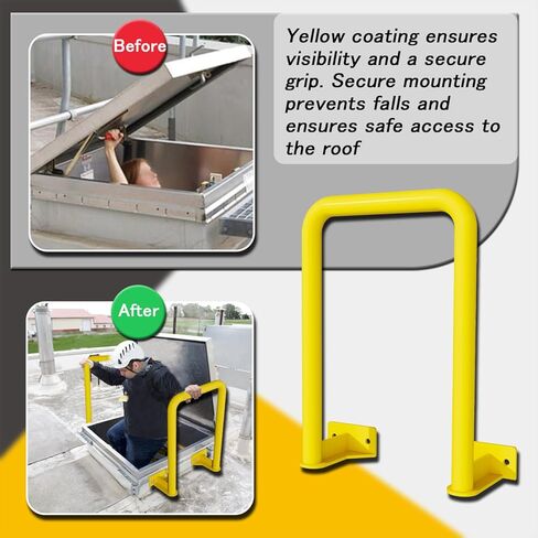 Safety Extension Handle for Roof Access Hatch Door, Rugged, Ensures Secure Grip, Keeps People Safe, with Mounting Screws, 2 Pcs in Kuwait
