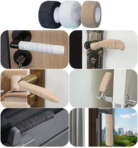 6 Pack Door Handle Coves Grip Non-Slip Anti-Scald Front Door Lock Handle Protector Wraps for Commercial Door Handles Grill Handle Griddle Handles Hot Grab Bar Cold Hand Rail Door Lock Levers in Saudi Arabia