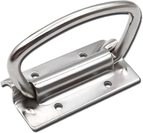 Handle 304 Stainless Steel/201/Iron Cabinet Case Tool Box Handle Folding Handles Drawer Pull Furniture Toolbox Storage Box Handles(304) in Kuwait