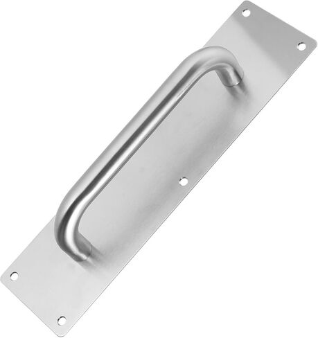 Zerodeko Stainless Steel Square Pull Handle 80x300x1.2mm Silver Push Pull Door Handle for Fire Door Commercial Entry Practical Hardware in Saudi Arabia