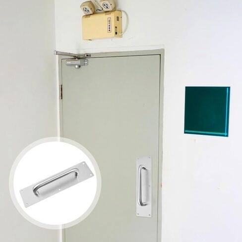 Zerodeko Stainless Steel Square Pull Handle 80x300x1.2mm Silver Push Pull Door Handle for Fire Door Commercial Entry Practical Hardware in Saudi Arabia