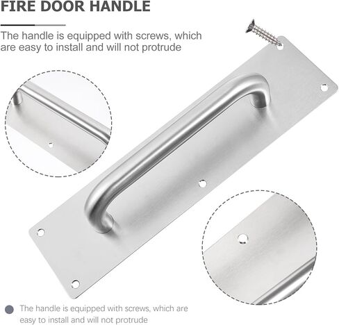 Zerodeko Stainless Steel Square Pull Handle 80x300x1.2mm Silver Push Pull Door Handle for Fire Door Commercial Entry Practical Hardware in Saudi Arabia
