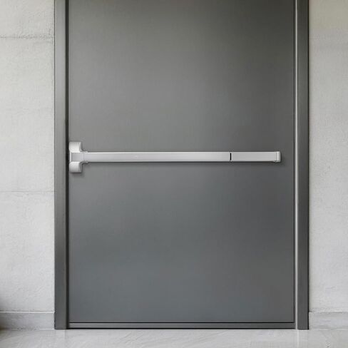 VEVOR Push Bar Panic Exit Device, 41" Stainless Steel Commercial Panic Bar for Exit Doors, Emergency Exit Door Hardware with Exterior Lever Handle and 6 Keys, for 41"-61" Wood or Metal Door, Silver in Saudi Arabia
