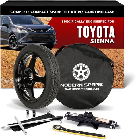 Modern Spare Complete Compact Tire Kit With Carrying Case - Fits 2021-2025 Toyota Sienna in Kuwait