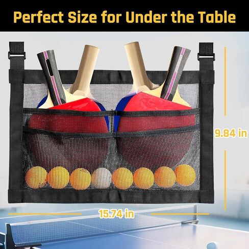 حامل مجداف بينج بونج، مضرب بينج بونج تحت الطاولة ومنظم رف الكرة، حقيبة شبكية معلقة لتخزين ملحقات تنس الطاولة وتنظيمها in Kuwait