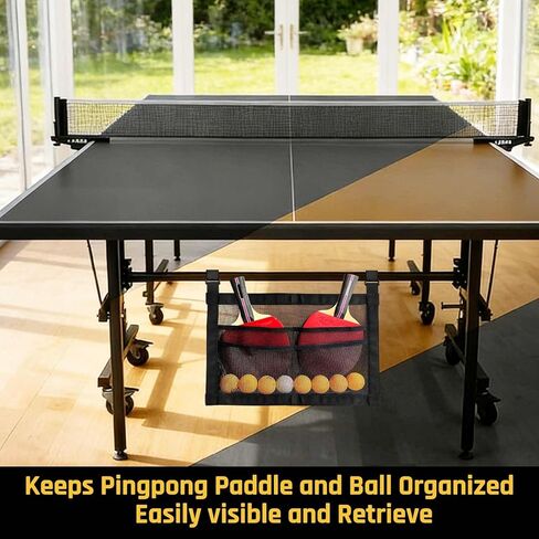 حامل مجداف بينج بونج، مضرب بينج بونج تحت الطاولة ومنظم رف الكرة، حقيبة شبكية معلقة لتخزين ملحقات تنس الطاولة وتنظيمها in Kuwait