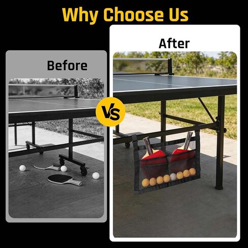 حامل مجداف بينج بونج، مضرب بينج بونج تحت الطاولة ومنظم رف الكرة، حقيبة شبكية معلقة لتخزين ملحقات تنس الطاولة وتنظيمها in Kuwait