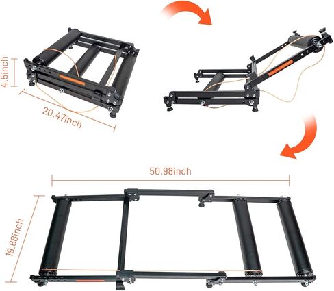 DIYTuning بكرات الدراجة قابل للتعديل مدرب الدراجة الوقوف طوي داخلي المنزل ركوب الدراجات الرف دراجة جبلية الأسطوانة مع المقاومة لدراجة الطريق MTB ممارسة اللياقة البدنية in Saudi Arabia
