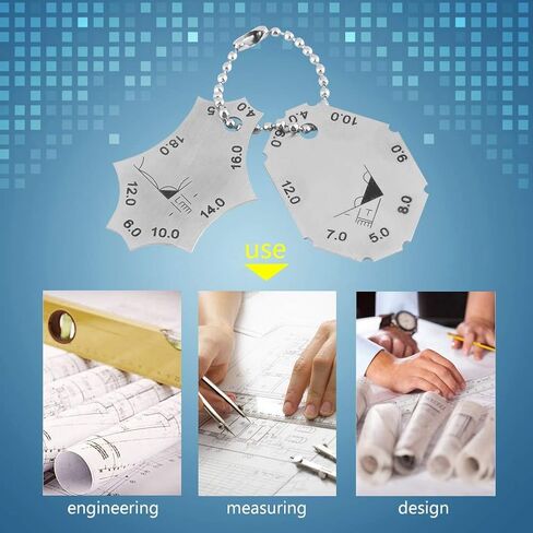 Fillet Weld Tee Joint Welding Gauge, Two Piece Measure Gauge, Wear and Scratch Resist, Portable Stainless Steel Ruler for Welding Work, Clear Reading, Easy to Carry and Use in Saudi Arabia