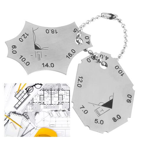 Fillet Weld Tee Joint Welding Gauge, Two Piece Measure Gauge, Wear and Scratch Resist, Portable Stainless Steel Ruler for Welding Work, Clear Reading, Easy to Carry and Use in Saudi Arabia