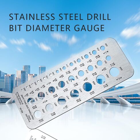 Stainless Steel Drill Bit Gauge 29-Holes Multifunctional Caliper Gauge 1/16 Inch to 1/2 Inch in Saudi Arabia