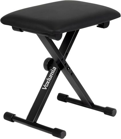 مقعد لوحة المفاتيح مبطن على شكل X، مقعد بيانو قابل للطي وقابل للتعديل، قطن مقاوم للهب، تصميم مانع للانزلاق (15.75 بوصة × 11.81 بوصة × 1.96 بوصة) in Kuwait