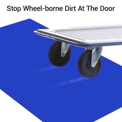 Adhesive Mat Tacky Pads 24" x 36", (Case of 6 Packs, 30 Sheets/Packs, 180 Sheets Total) Blue Cleanroom Floor Sticky Mats Capture Dirt for Laboratory, Construction, Hospital, Shoes, Pet, Gym in Kuwait