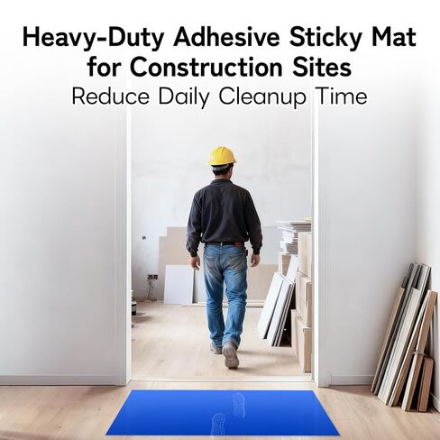 Adhesive Mat Tacky Pads 24" x 36", (Case of 6 Packs, 30 Sheets/Packs, 180 Sheets Total) Blue Cleanroom Floor Sticky Mats Capture Dirt for Laboratory, Construction, Hospital, Shoes, Pet, Gym in Kuwait