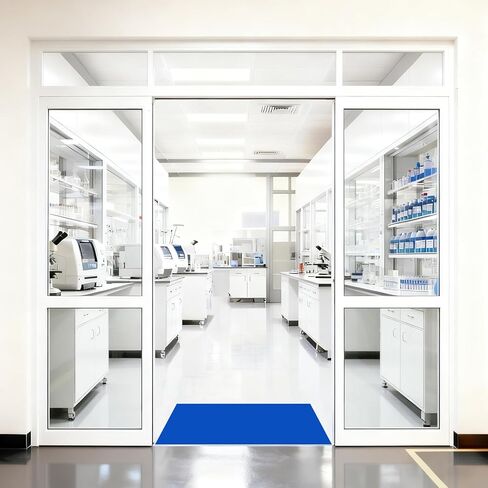 Adhesive Mat Tacky Pads 24" x 36", (Case of 6 Packs, 30 Sheets/Packs, 180 Sheets Total) Blue Cleanroom Floor Sticky Mats Capture Dirt for Laboratory, Construction, Hospital, Shoes, Pet, Gym in Kuwait