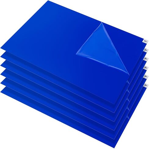 Adhesive Mat Tacky Pads 24" x 36", (Case of 6 Packs, 30 Sheets/Packs, 180 Sheets Total) Blue Cleanroom Floor Sticky Mats Capture Dirt for Laboratory, Construction, Hospital, Shoes, Pet, Gym in Kuwait