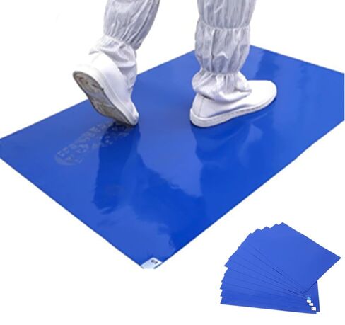 حصائر لاصقة، مقاس 60.96 سم × 91.44 سم، 300 ورقة حصيرة لاصقة لاصقة لزجة حصير لغرف البناء النظيفة لمختبر المنزل في المصنع (أزرق) in Kuwait