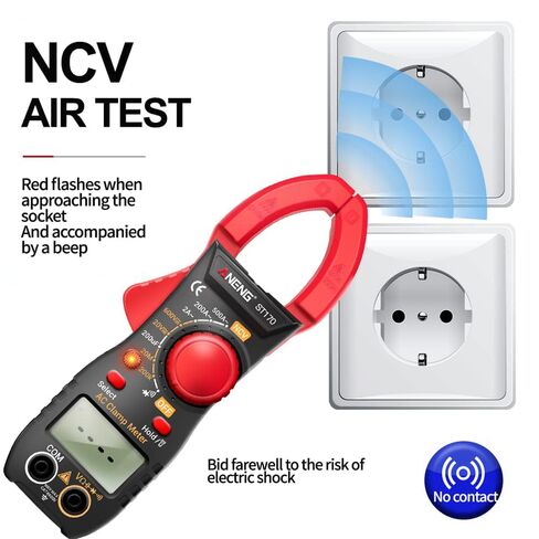 NCV Digital Clamp Meter Multimeter 2000 Counts Amp Voltage Tester Auto-ranging with AC/DC Voltage, AC Current, Resistance, Capacitance, Continuity, Live Wire Test, Red in Saudi Arabia