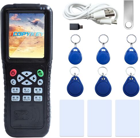 X100 RFID Reader Writer (RFID Copier Multi-Frequency Smart Card Reader ID IC Elevator Card RFID Writer for Access Control System with 125khz T5577 Key Fobs/Cards and 13.56mhz IC Key Tags) in Kuwait